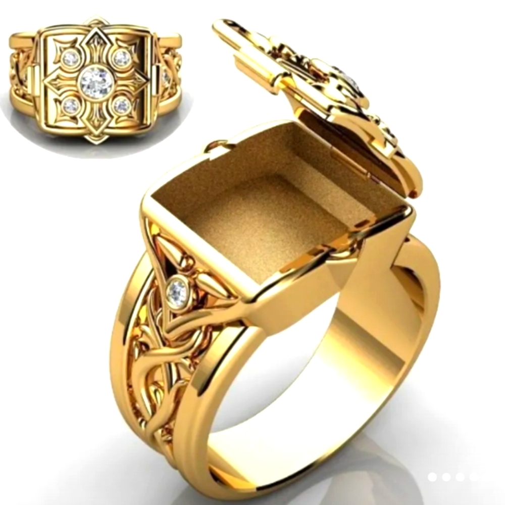 🆕 Men's Secret Small Room Coffin Ring Unique Sz 12
